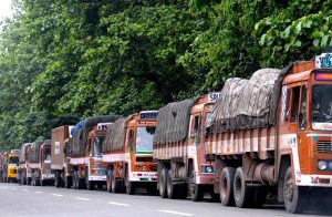 Protest against ban on oversized trucks
