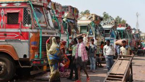 Truckers nationwide go on 2-day strike against GST, fuel hike