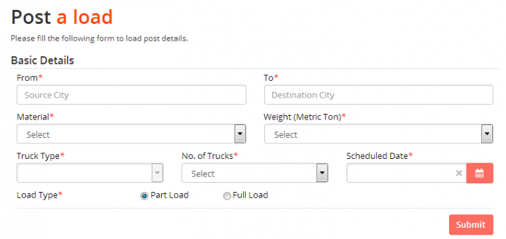 Online Truck booking portal, TruckSuvidha introduces Part load service for users.