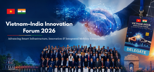 Vietnam–India Innovation Forum 2026 featuring delegates, India–Vietnam collaboration, AI-led mobility ecosystems, infrastructure innovation, and connected transportation technologies.