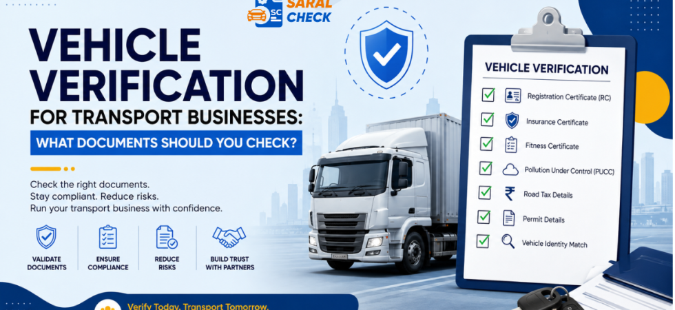 Vehicle verification checklist showing essential documents for transport businesses