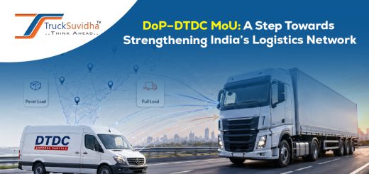 DoP DTDC MoU showing parcel delivery and full load truck movement strengthening India’s logistics network
